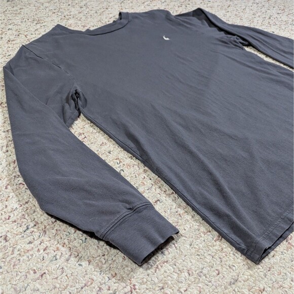 Polo Ralph Lauren T-Shirt Long Sleeve Cuffs YOUTH XL Charcoal Gray White Pony - Picture 2 of 9